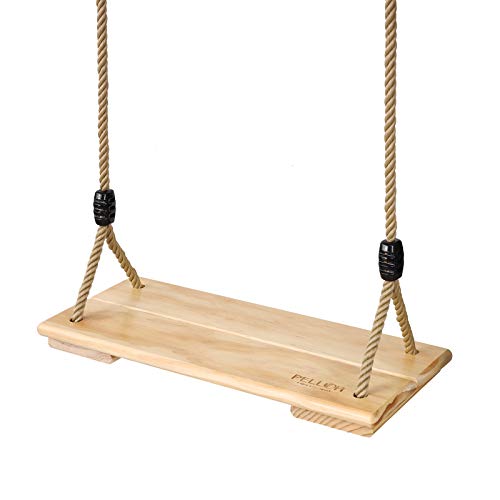 PELLOR Altalena in Legno, Altalena da Giardino per Bambini Altalena Adulti Altalena Interna ed Esterna con Corda Regolabile