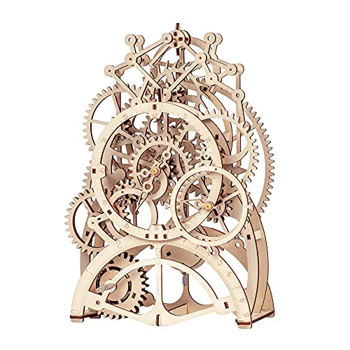 Robotime Orologio Puzzle 3D in Legno Tagliato al Laser - Kit Modello semovente - Set di Costruzione Meccanica - Rompicapo per Bambini, Ragazzi e Adulti